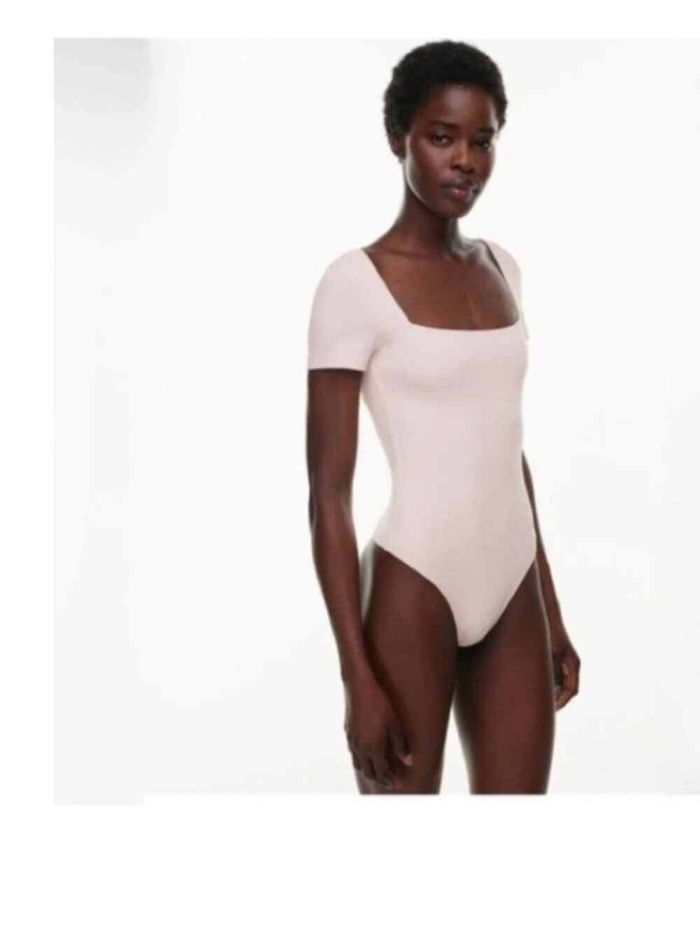 NWT Aritzia Contour Squareneck Bodysuit Ballet Pink women's XL